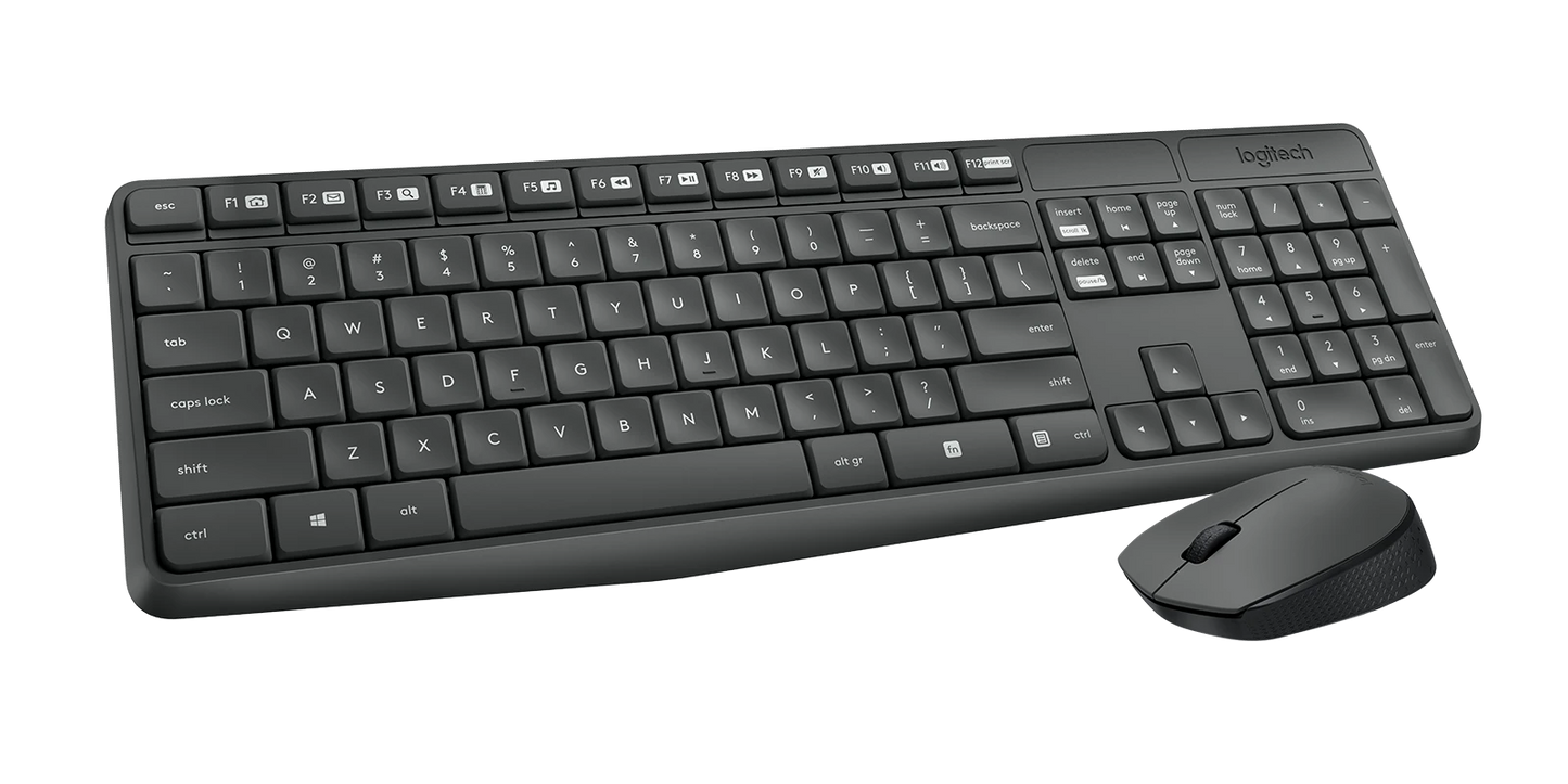 LOGITECH KIT TASTIERA+MOUSE WIRELESS USB NERO MK235 920-007913