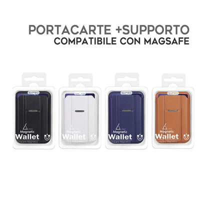 Portacarte magnetico con supporto, compatibile con MagSafe